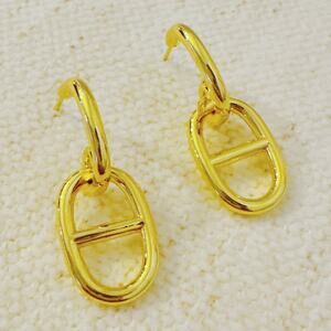 Western Equestrian Horse Bit Of Gold Dangle Earrings